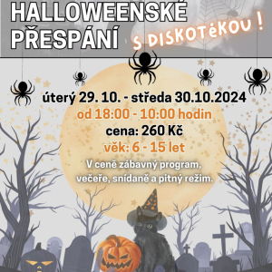 Halloweenské přespání s diskotékou